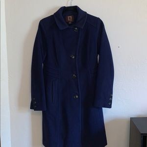 ANNE KLEIN blue wool pea coat, size 2
